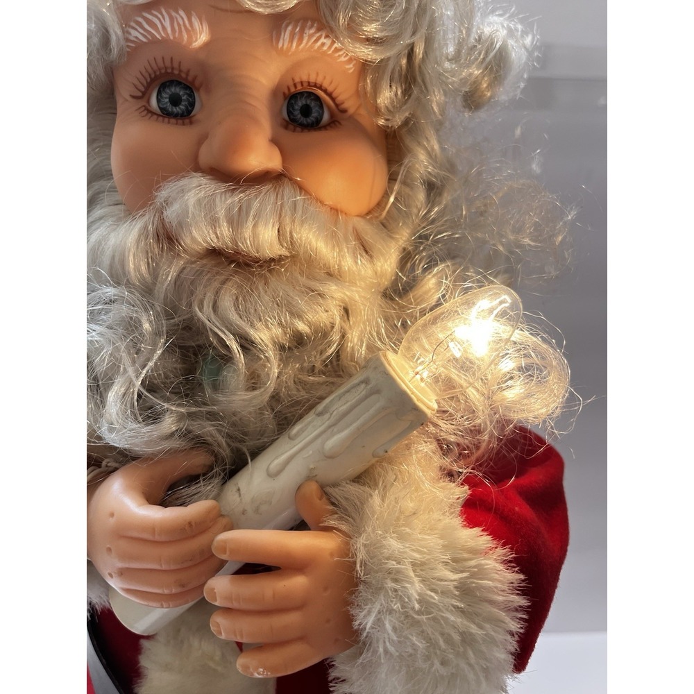 Vintage Christmas Santa's Best Santa Claus Figure Illuminated Candle 20" *Read* - Picture 4 of 16